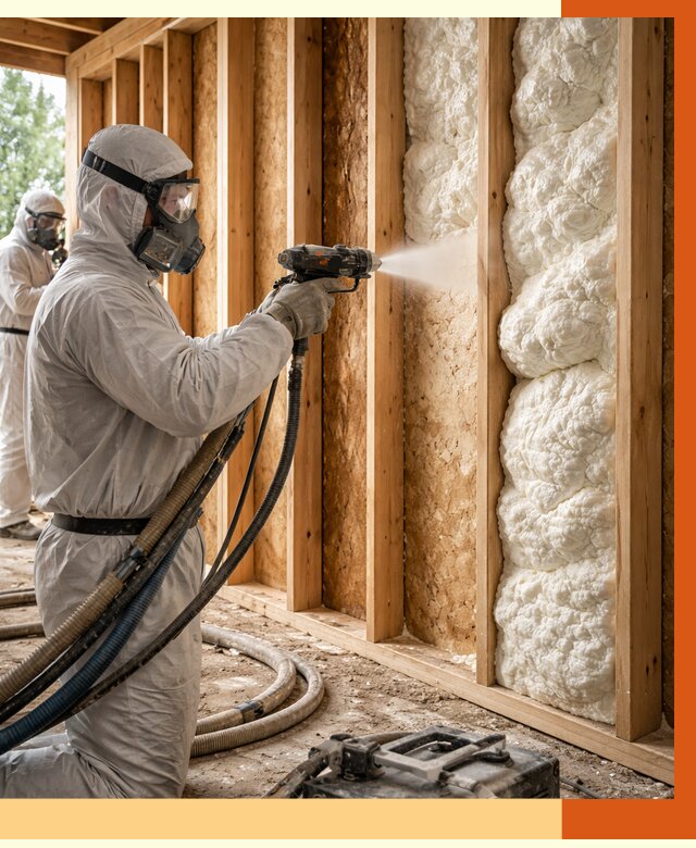 Утепление каркасного дома ППУ в Донецке от 3065 руб./м2 — работа под ключ | ТепломастерДнк