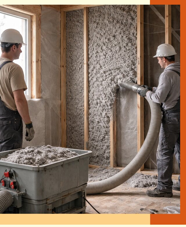 Утепление каркасного дома эковатой в Донецке от 1971 руб. | ТепломастерДнк