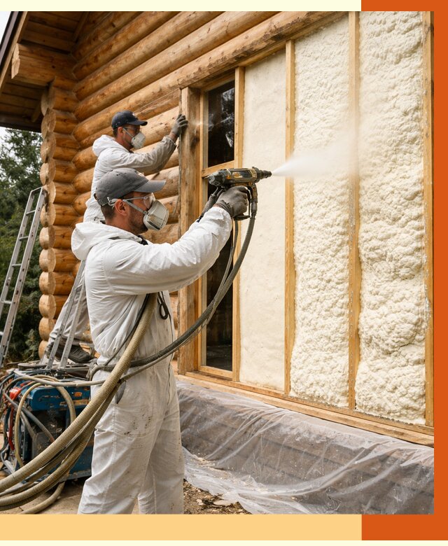 Утепление деревянного дома ППУ в Донецке от 4598 руб/м2 | ТепломастерДнк — под ключ