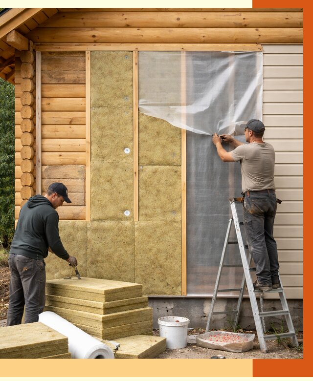 Утепление дома из бруса в Донецке от 4106 руб./м2 — работы под ключ | ТепломастерДнк