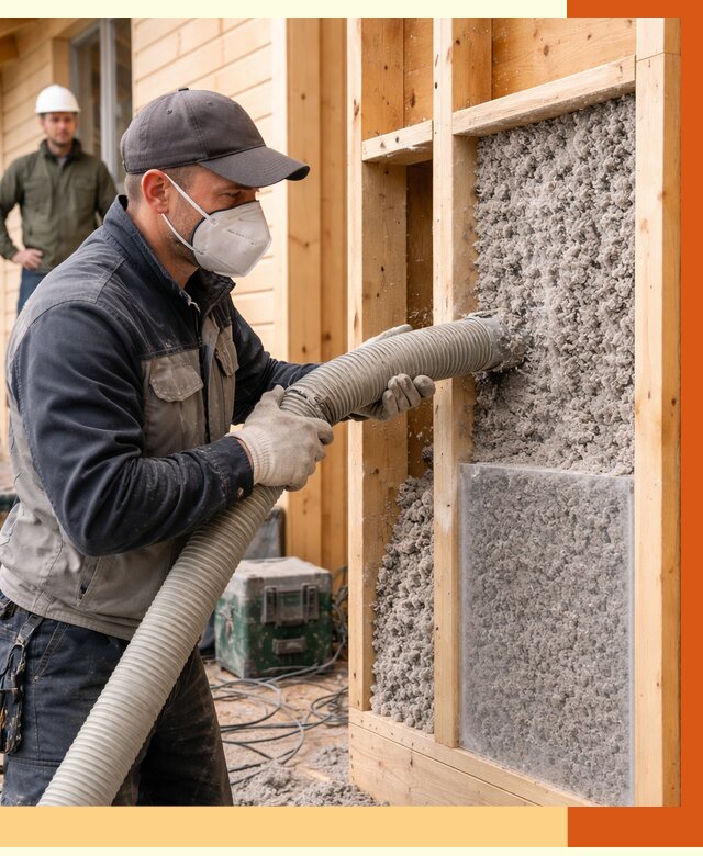 Утепление дома из бруса эковатой в Донецке от 2025 руб/м2 | ТепломастерДнк