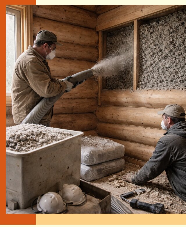 Утепление дома из бруса эковатой в Донецке