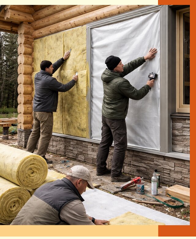 Утепление бревенчатого дома в Донецке от 8375 руб/м2 — заказать под ключ | ТепломастерДнк