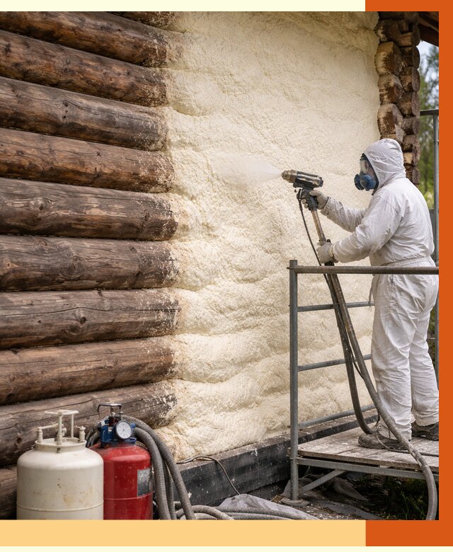 Утепление бревенчатого дома ППУ в Донецке под ключ от 6843 руб. | ТепломастерДнк