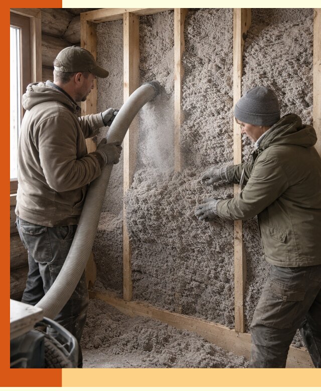 Утепление бревенчатого дома эковатой в Донецке