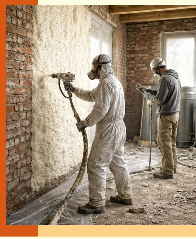 Утепление кирпичного дома пенополиуретаном в Донецке