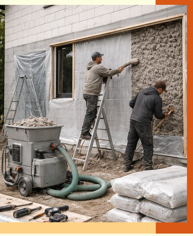 Утепление дома из газобетона эковатой в Донецке от 4927 руб./м2 | ТепломастерДнк