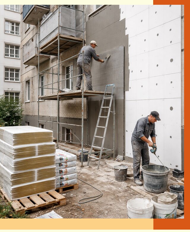 Утепление квартиры снаружи в Донецке от 6733 руб/м2 под ключ | ТепломастерДнк