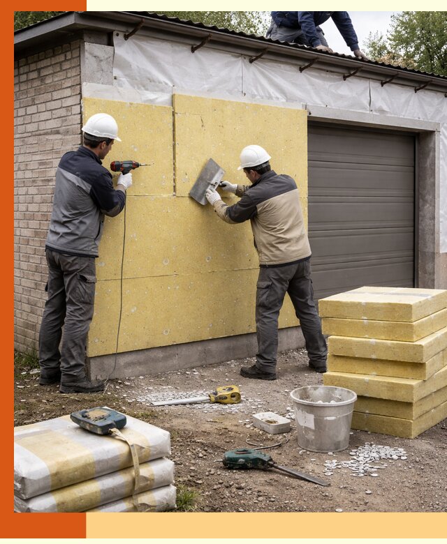 Утепление гаража снаружи в Донецке качественно и надёжно