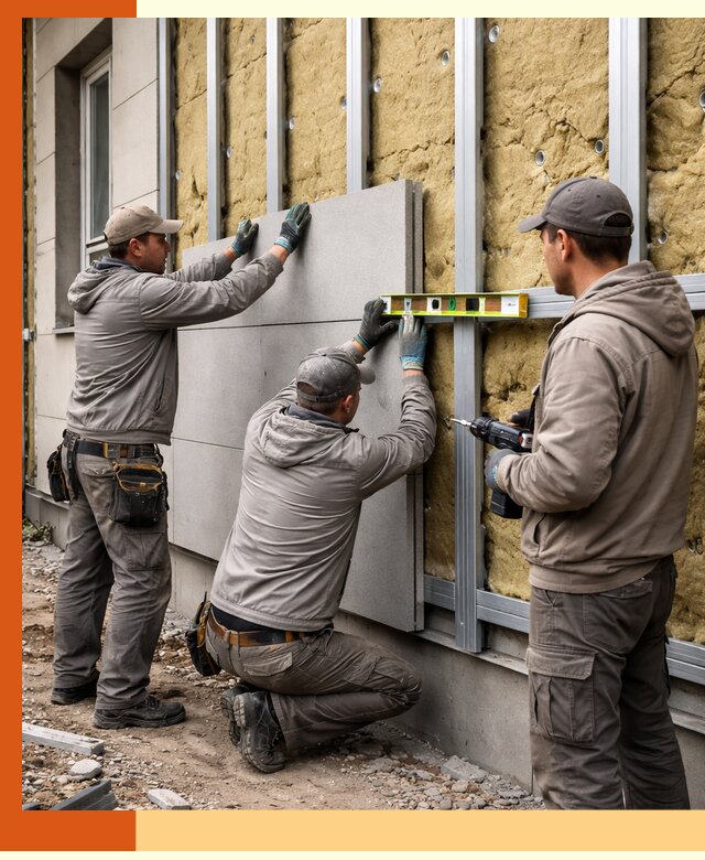 Утепление вентилируемого фасада под ключ в Донецке