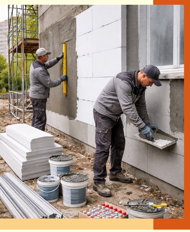 Утепление фасада и стен снаружи в Донецке от 4598 руб. | ТепломастерДнк