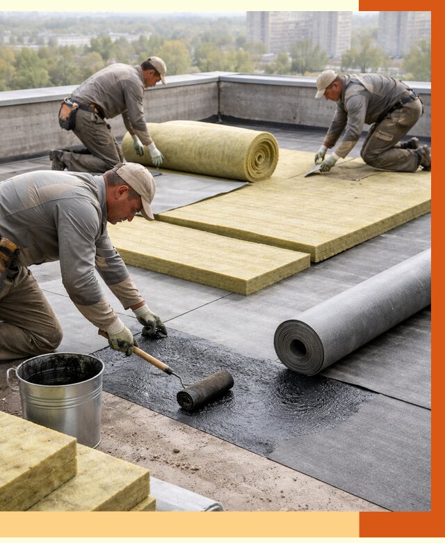 Утепление плоской крыши в Донецке от 7883 руб./м2 под ключ | ТепломастерДнк