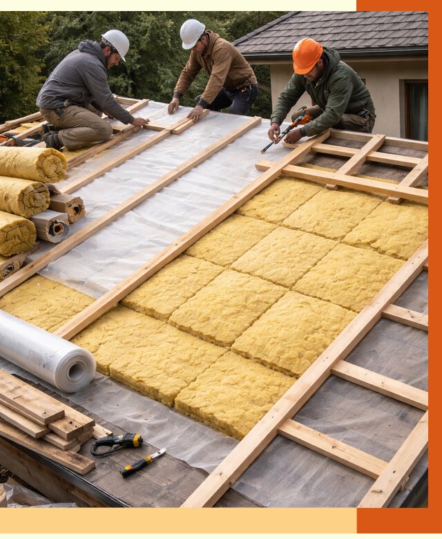 Утепление скатной крыши в Донецке от 1369 руб./м2 под ключ | ТепломастерДнк