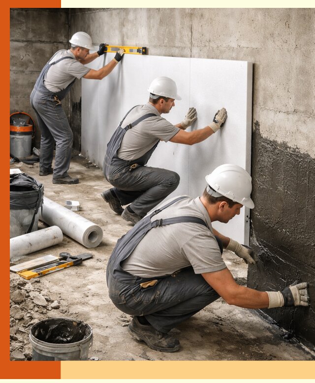 Утепление фундамента изнутри профессионально в Донецке