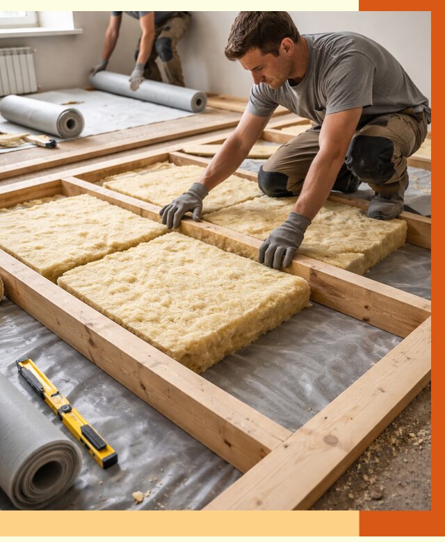 Утепление деревянного пола в Донецке от 1642 руб./м2 под ключ | ТепломастерДнк