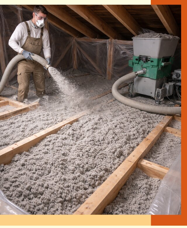 Утепление чердака эковатой в Донецке от 1587 руб/м2 — заказать у ТепломастерДнк