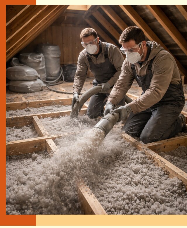 Утепление чердака эковатой в Донецке — быстро и надёжно