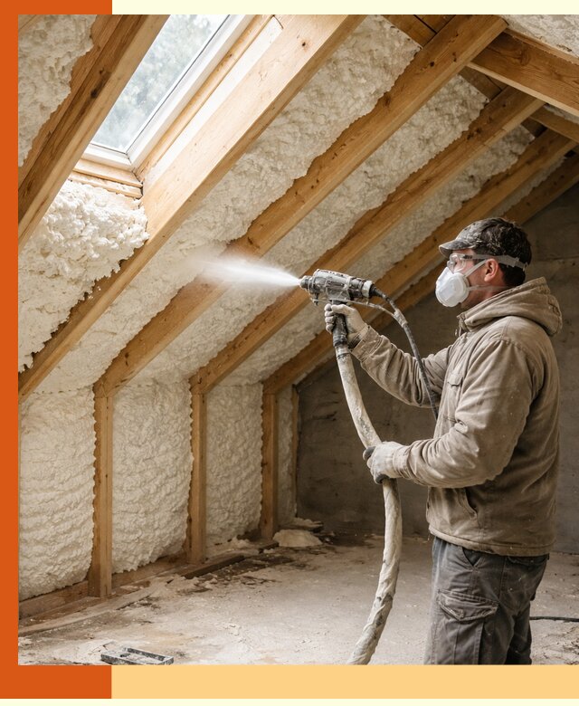 Утепление мансарды ППУ в Донецке быстро и надежно