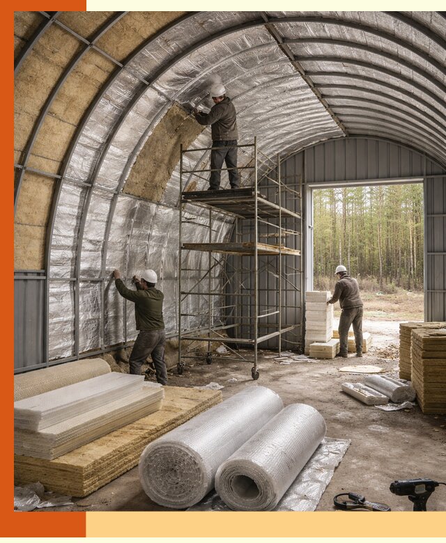 Утепление арочного ангара под ключ в Донецке