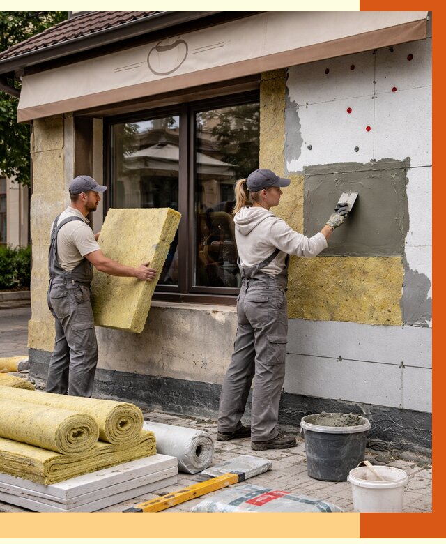 Утепление кафе в Донецке от 4598 руб/м2 — комплексно под ключ | ТепломастерДнк