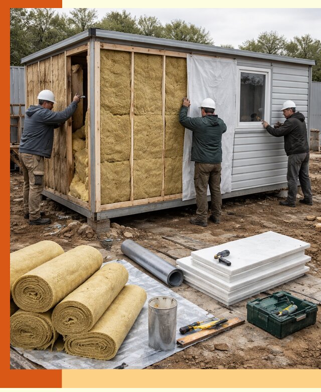 Утепление строительной бытовки под ключ в Донецке для любых условий
