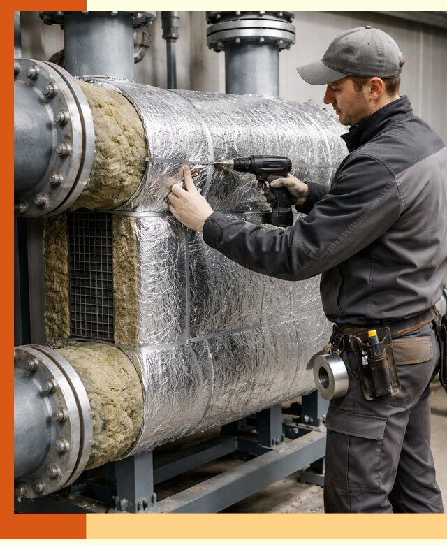 Утепление теплообменника в Донецке — профессиональная теплоизоляция оборудования