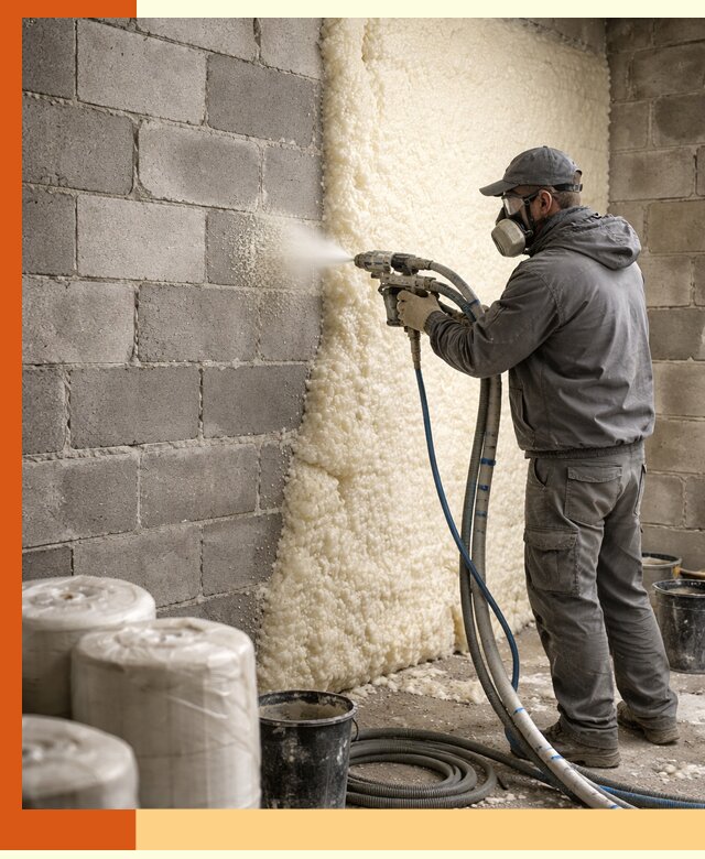 Утепление блочной стены ППУ в Донецке качественно и надёжно