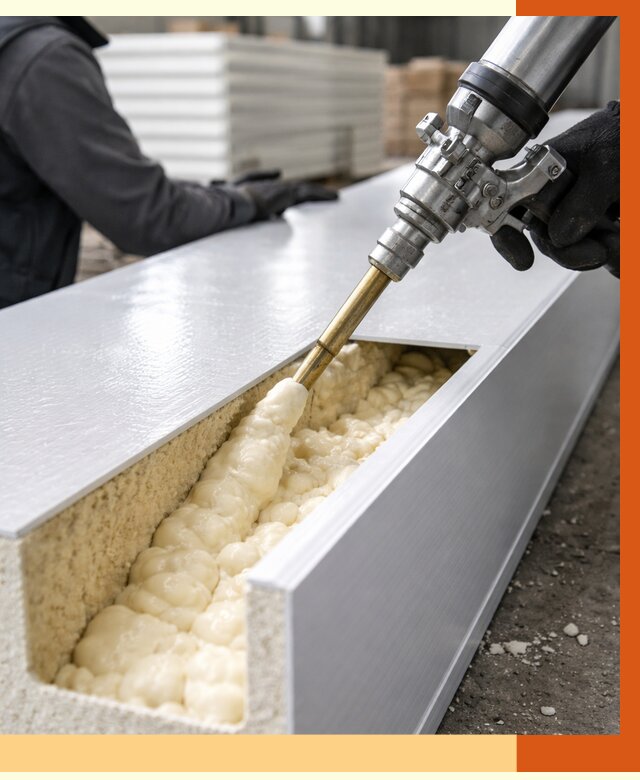 Заполнение пустот холодильных панелей в Донецке от 8211 руб. | ТепломастерДнк