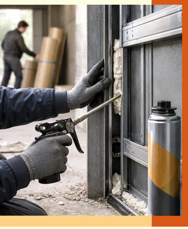 Заполнение пустот ворот в Донецке от 4927 руб. — заливка ППУ, утепление под ключ | ТепломастерДнк