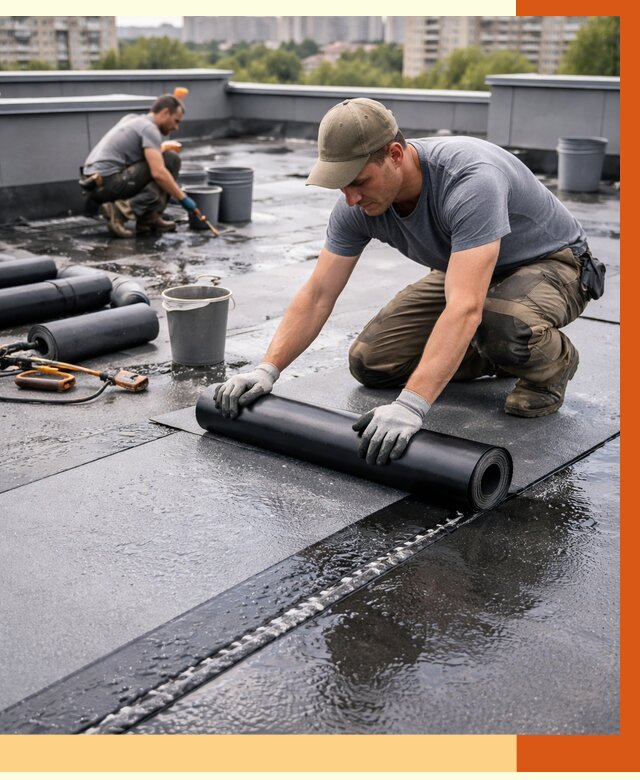 Гидроизоляция плоской кровли в Донецке от 4927 руб./м2 — профессионально | ТепломастерДнк