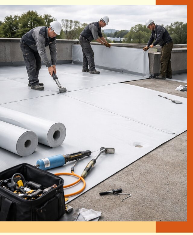 Гидроизоляция мембранной кровли в Донецке от 8211 руб./м² — профессионально | ТепломастерДнк