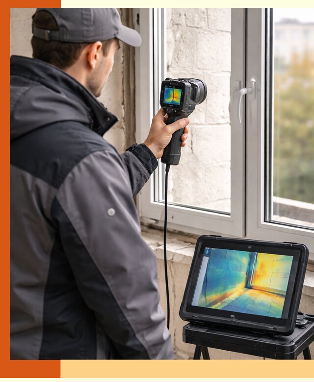 Тепловизионное обследование дома в Донецке для выявления утечек тепла