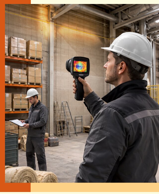 Тепловизионное обследование склада и выявление утечек в Донецке