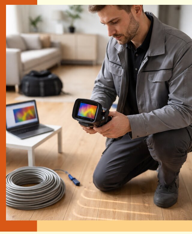 Тепловизионное обследование тёплого пола в Донецке для точной диагностики