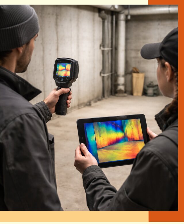 Тепловизионное обследование подвала в Донецке от 4927 руб. — проверка гидроизоляции | ТепломастерДнк