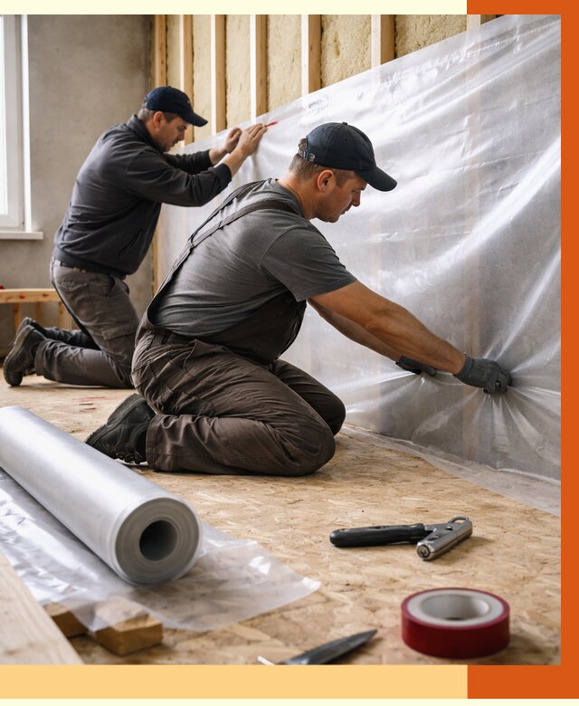 Монтаж пароизоляции в Донецке от 2737 руб. — установка и укладка под ключ | ТепломастерДнк